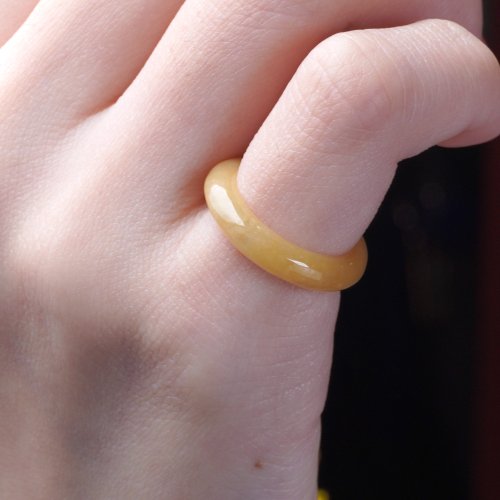 瓔珞珠寶盒 E.L.Jewelry Box 黃翡翡翠戒指戒圈 | 國際8圍 | 天然緬甸玉翡翠A貨 | 送禮