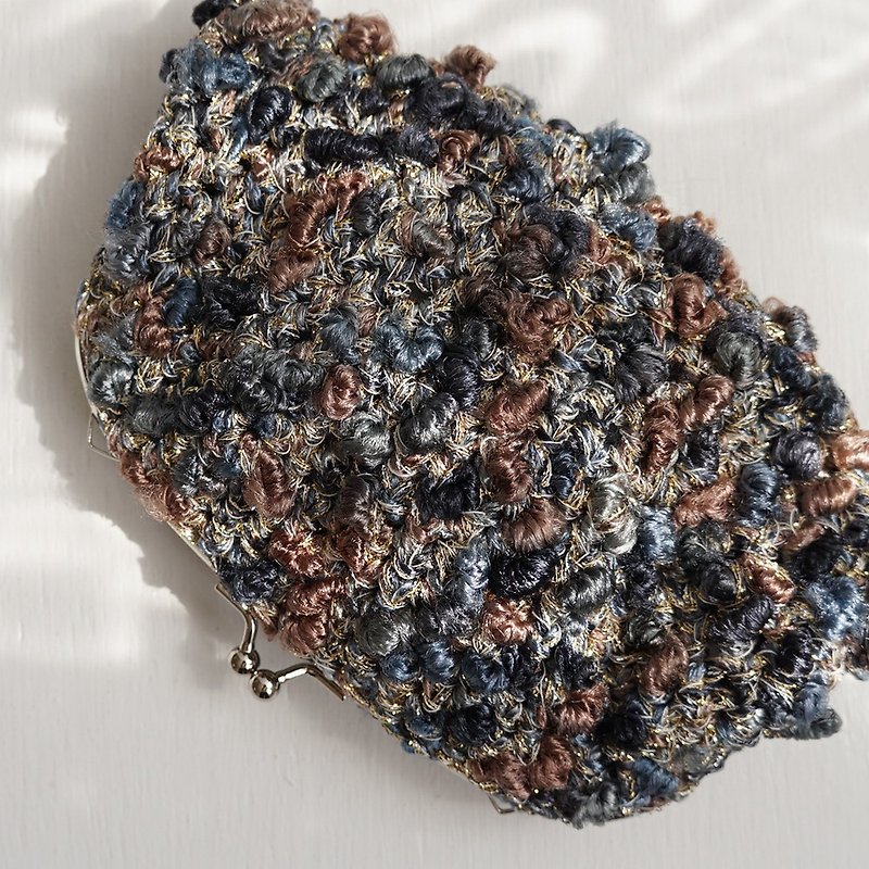 Ba-ba handmade Crochet pouch No.C1475 - Handbags & Totes - Other Materials Blue
