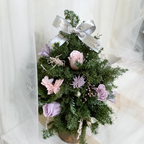 Kinki 手作Studio 教學影片區 聖誕節聖誕佈置花禮 永生雪松聖誕樹 花材另可加購