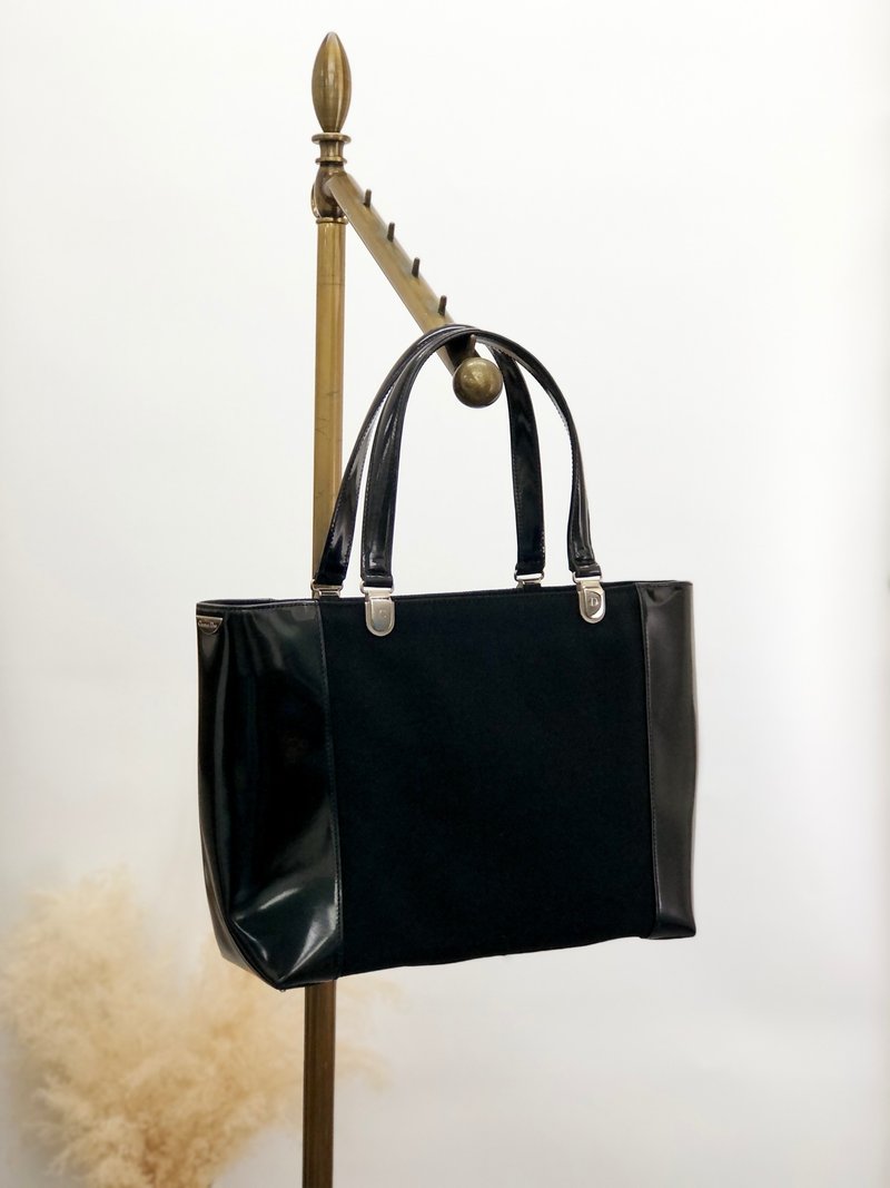 【 日本直送　名牌中古包 】Christian Dior クリスチャン ディオール ハンドバッグ ブラック CD エナメル 2Way オールド vrwxu3 - 手提包/手提袋 - 真皮 黑色