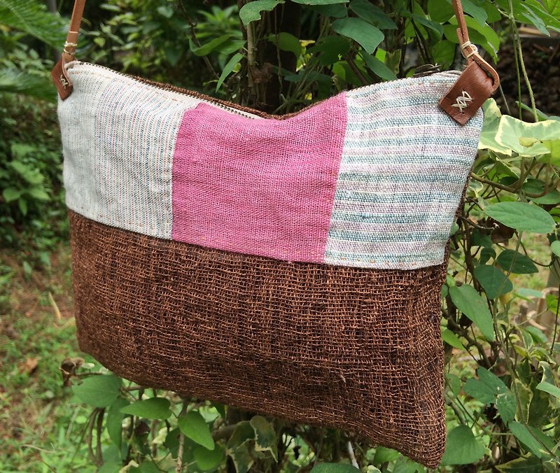 Hand woven hemp sholder bag - Messenger Bags & Sling Bags - Cotton & Hemp Brown