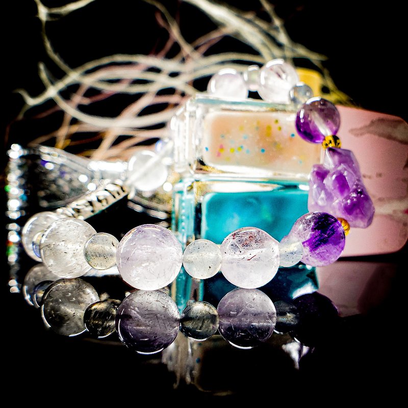 20% off any 2 items for Mother’s Day | [InMe] Super Seven/Amethyst Raw Mineral Crystal Design Bracelet Mother’s Day Gift - Bracelets - Crystal Purple