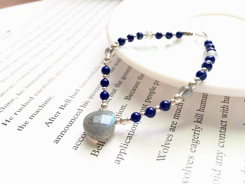 Ops Lapis lazuli Labradorite Silver Jewelry Bracelet - Bracelets - Gemstone Blue