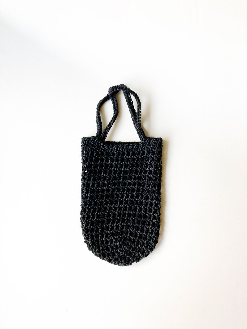 [Ready stock] black eco-friendly cup bag drink bag [Choose me, choose me, I don’t have to wait] - ถุงใส่กระติกนำ้ - ผ้าฝ้าย/ผ้าลินิน สีดำ