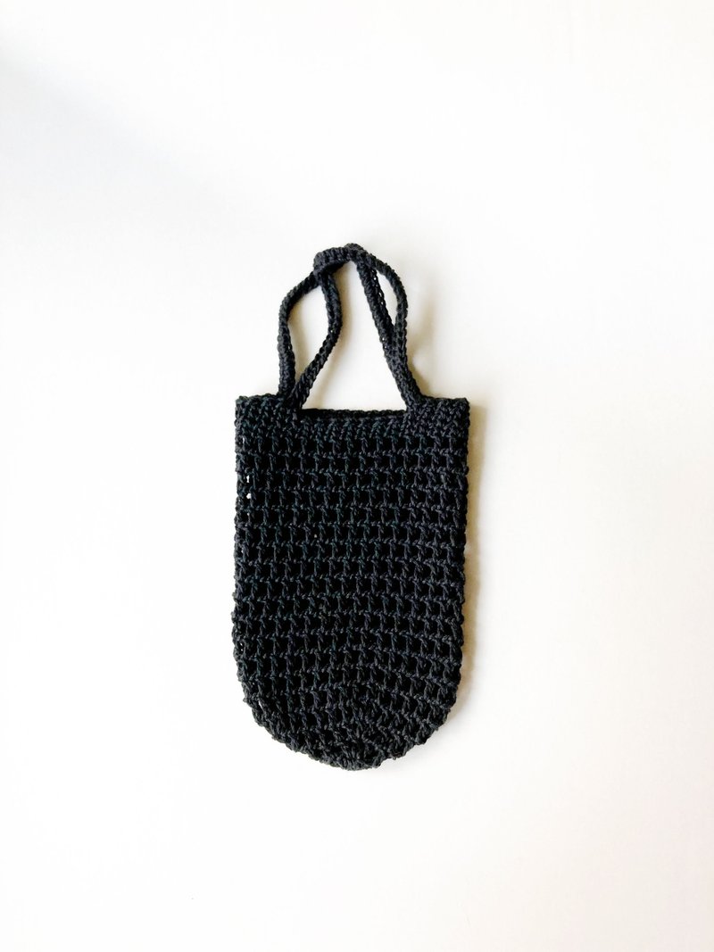 [Ready stock] black eco-friendly cup bag drink bag [Choose me, choose me, I don’t have to wait] - Beverage Holders & Bags - Cotton & Hemp Black