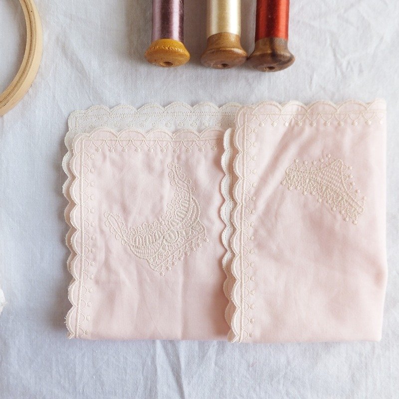 Lace Handkerchief   Embroidered Handkerchief : lingerie - Other - Cotton & Hemp Pink