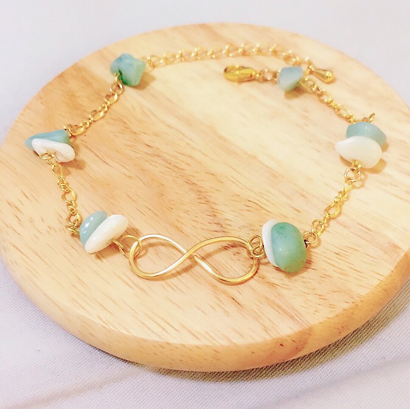 Anniewhere | Handmade Natural Stone Bracelet | Tianhe Stone Eternal (Changeable Anklet) - Bracelets - Gemstone Green