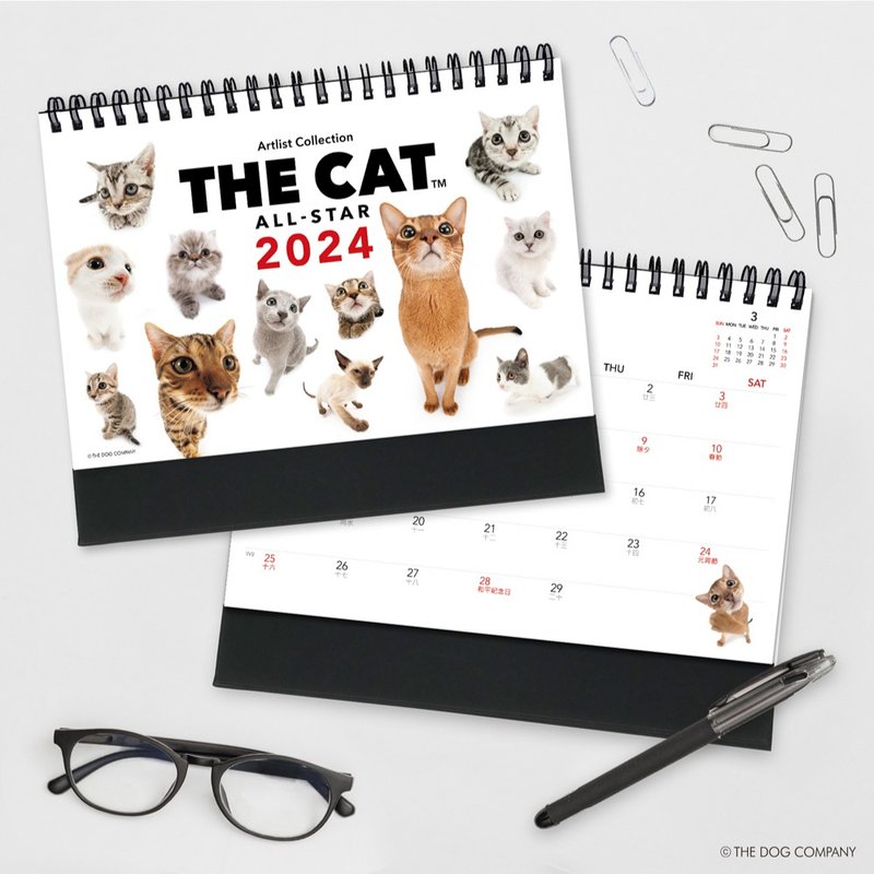 JzFun / THE CAT ALL STAR 2024桌曆 - 日曆/月曆/年曆 - 紙 多色