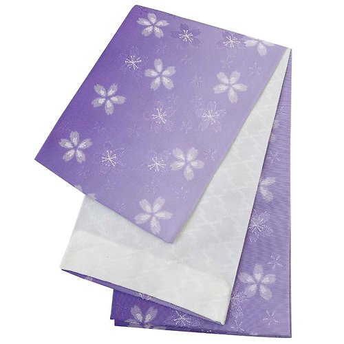 fuukakimono 女性 腰封 和服腰帶 小袋帯 半幅帯 日本製 淺紫 漸層 13