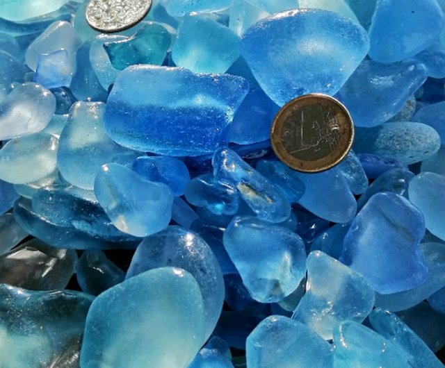 装飾用コーンフラワーブルーシーグラス海玻璃的レアビーチグラス海玻璃