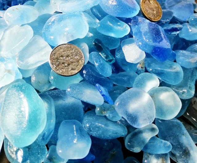 装飾用コーンフラワーブルーシーグラス海玻璃的レアビーチグラス海玻璃