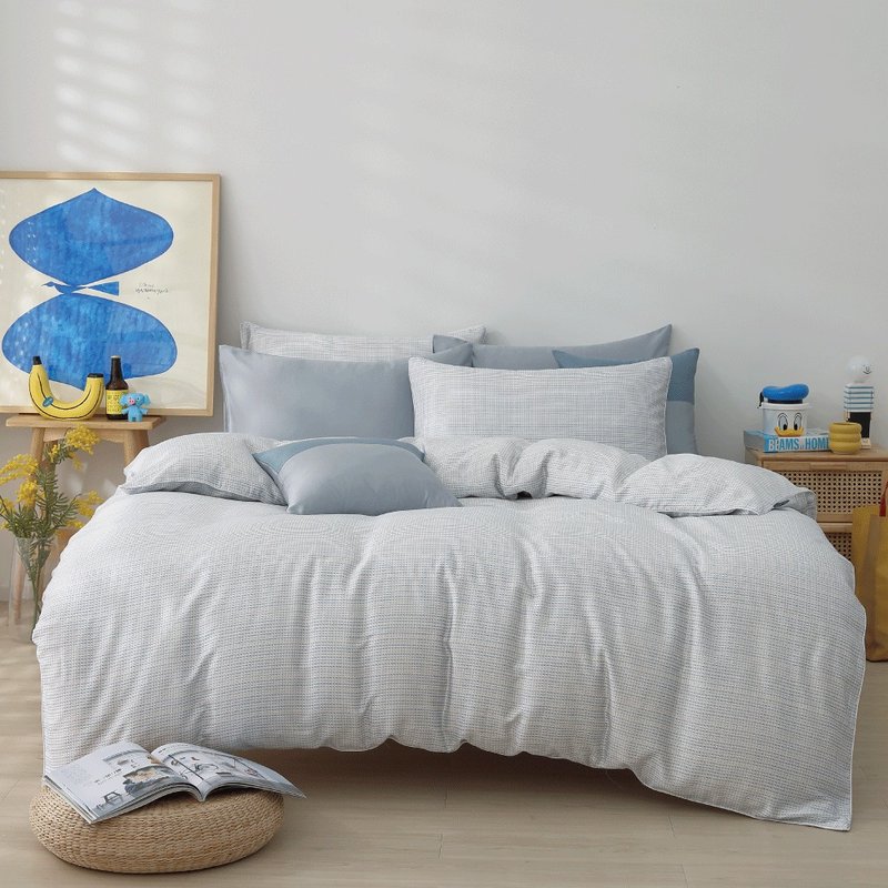 好關係 HAOKUANXI | 藍海之點-萊賽爾天絲床包被套枕套組 - 寢具/床包 - 環保材質 藍色