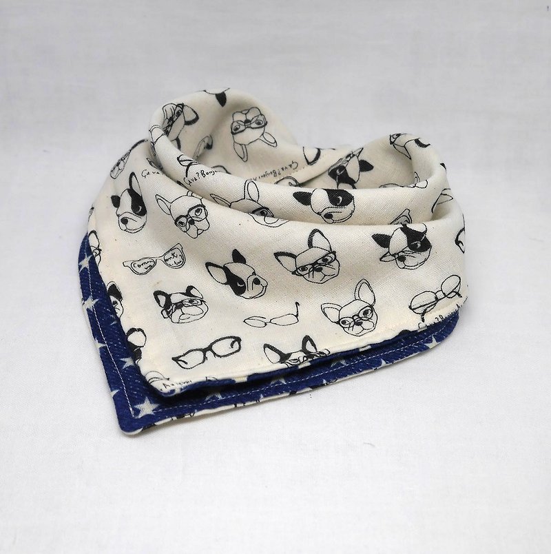Japanese Handmade 6-layer-gauze Baby Bib - 圍兜/口水巾 - 棉．麻 白色