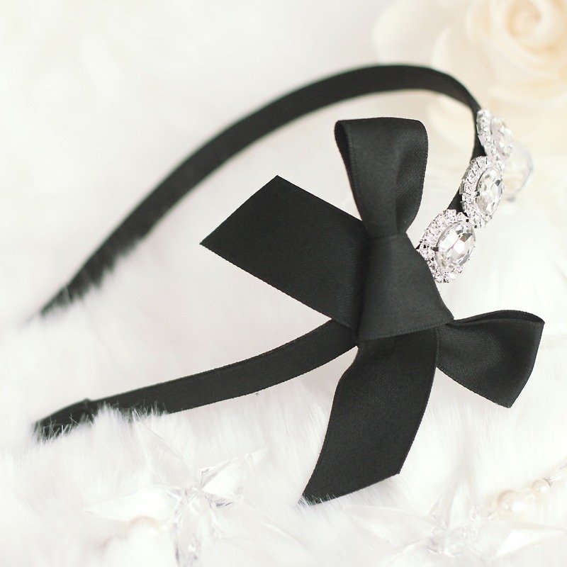 Girly Ribbon Headband - Hair Accessories - Plastic Black