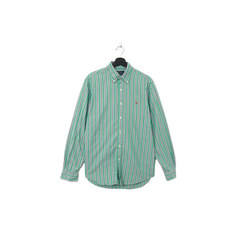 Back to Green-品牌襯衫 Polo蘋果綠 灰藍 LP-25//vintage shirt - 男襯衫/休閒襯衫 - 真皮 