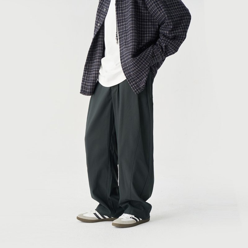 TopBasics 通勤彎刀褲 - 男長褲/休閒褲 - 棉．麻 灰色