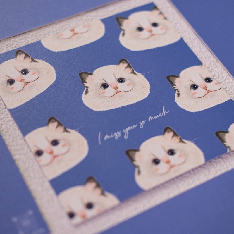 布偶貓卡 - 卡片/明信片 - 紙 藍色