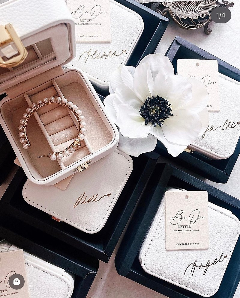 Personalised Leather Mini Jewellery Box - กล่องเก็บของ - หนังเทียม สึชมพู