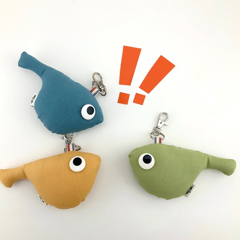 Cute puffer fish-fish charm/key ring - Charms - Cotton & Hemp 