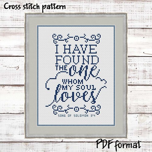 ModernXStitchArt Religious cross stitch pattern - I have found the one whom my soul loves