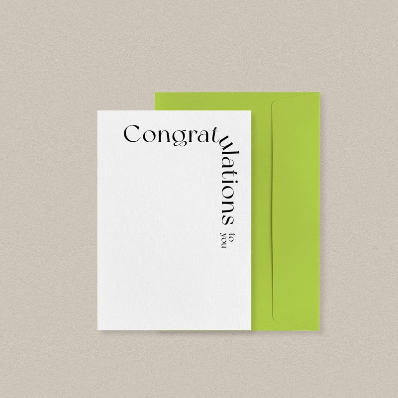 萬用卡 | 恭喜卡 Congratulations - 卡片/明信片 - 紙 白色