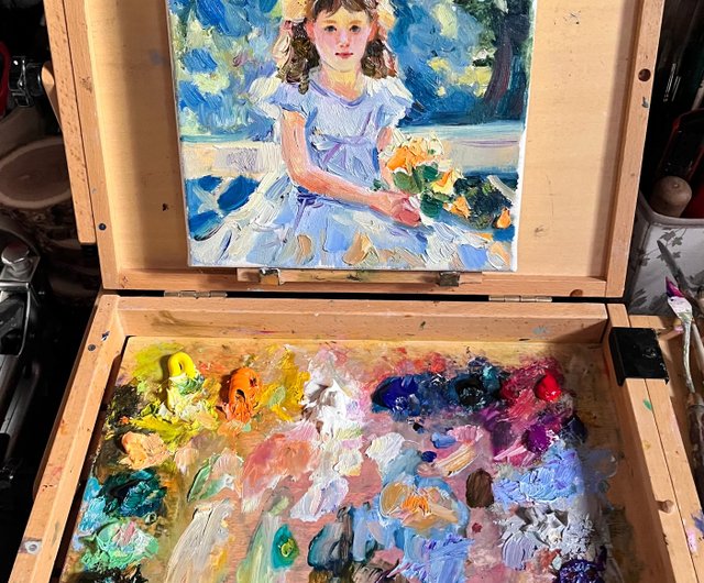 油絵　　少女の肖像 油彩画 作者サインあり 油絵 少女の肖像 油彩画 作者サインあり 油絵 少女の肖像 油彩画