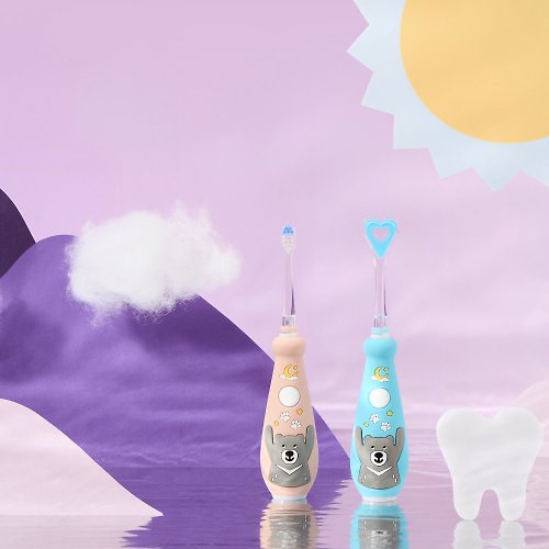 KIDMORY 兒童炫彩音波電動牙刷 (內附3種刷頭 兒童牙刷 牙醫推薦KM-266)