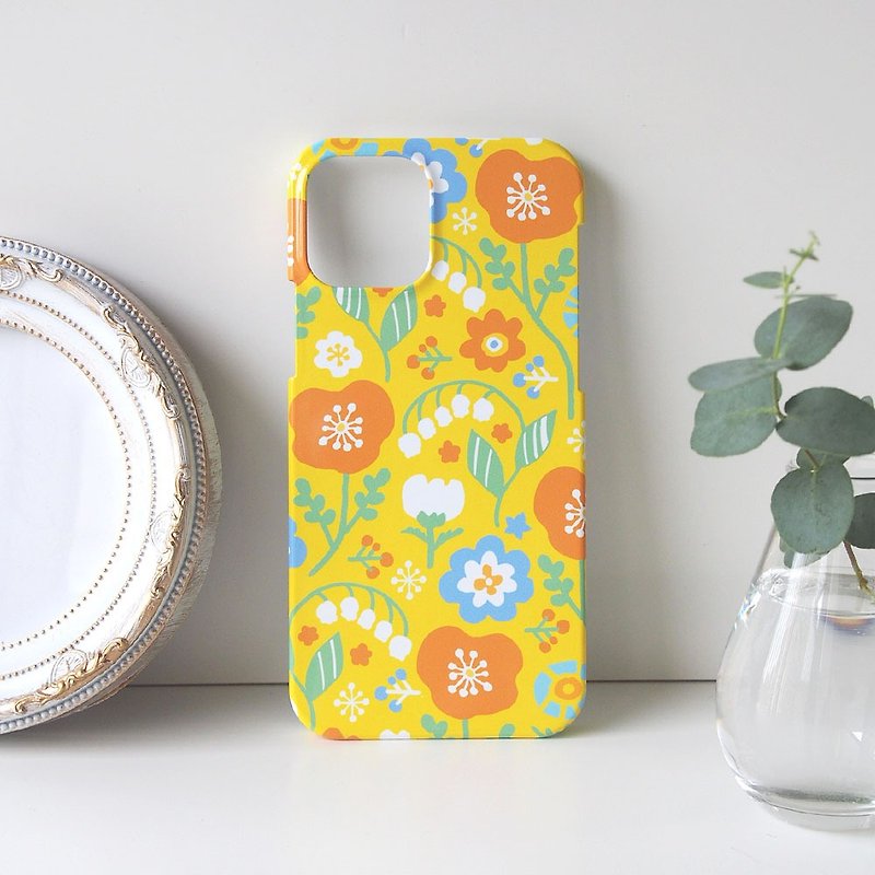 【iPhoneプラケース】春待ちパステルフラワー - 手機殼/手機套 - 塑膠 黃色