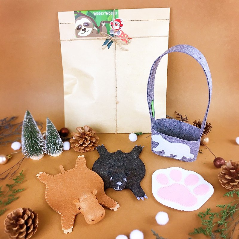 [Christmas gift box] Christmas blessing bag-4 items in random colors - ที่รองแก้ว - เส้นใยสังเคราะห์ หลากหลายสี