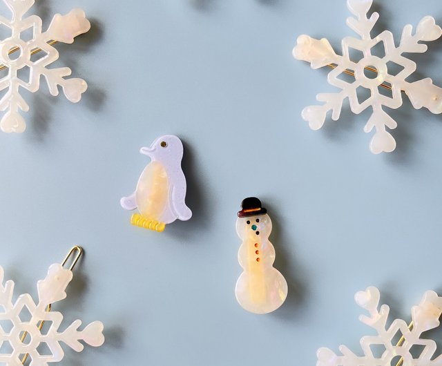 Winter series snowflake top hat snowman little penguin duckbill