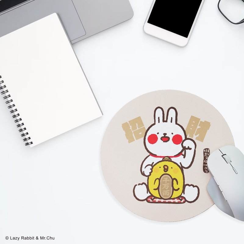 Yanda Lazy Rabbit and Mr. Chirp Mouse Pad Lucky - แผ่นรองเมาส์ - วัสดุอื่นๆ หลากหลายสี