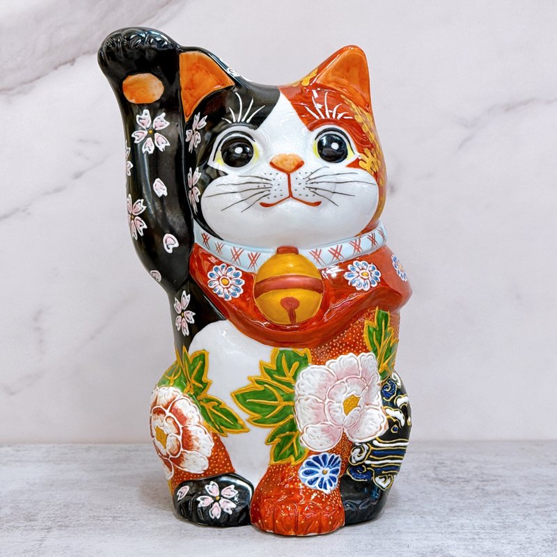 【赤華盈門】日本九谷燒招財貓 | 紅赤華盛 - 擺飾/家飾品 - 瓷 多色