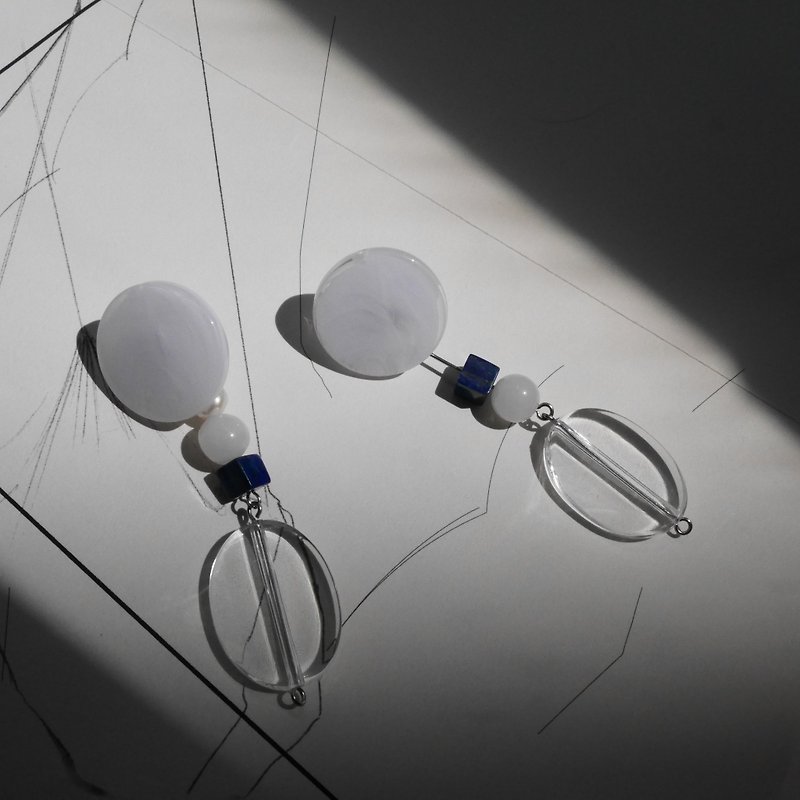 Earrings French elegance | Transparent Mist Blue - only one - Earrings & Clip-ons - Acrylic Transparent