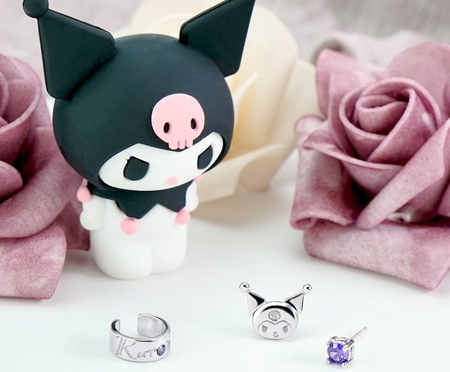 Kuromi Classic Series-I.Love.Kuromi Sterling Silver Earrings