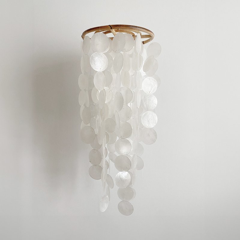 DIY-KIT | Finnish Restr.(XL)-White-Circle | Shell Wind Chime Mobile | #0-364 - 其他 - 貝殼 白色
