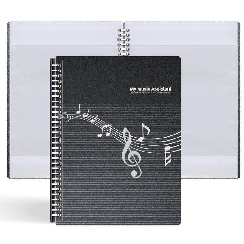 MAGICTAIWAN Non-Reflective Stylish Black Music Binder - Folders & Binders - Plastic Black