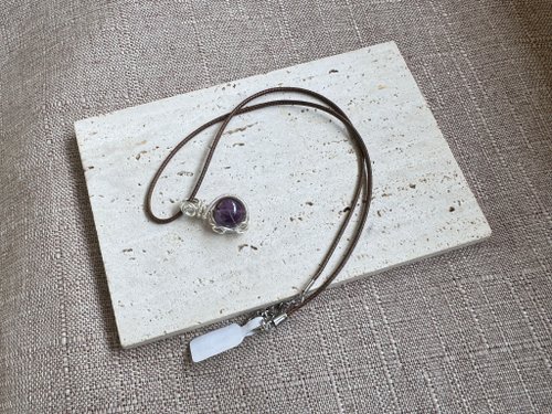 Flower Secret 230713 wire wrapping 紫幽靈 銅線 繞線 吊墮