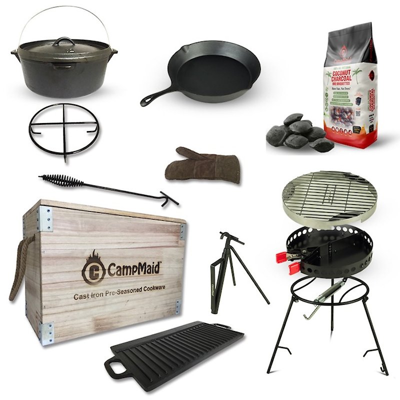 US Campmaid multi - purpose outdoor camping barbecue wooden box value group - Camping Gear & Picnic Sets - Other Materials 
