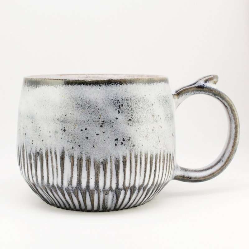 星辰系列– 拉坯刻紋手感陶瓷杯  咖啡杯 茶杯 杯子 陶瓷 - 杯子 - 陶 藍色
