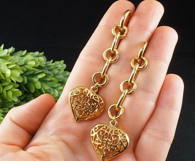 Metal Filigree Heart Charms For Jewelry Making For Earring Making