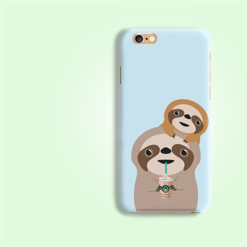 Sloth Drink starbucks pattern rigid hard Phone Case Cover  for iPhone 5 5S SE 6 6S 7 7 Plus Samsung Galaxy S6 S7 edge Note 4 5 HTCA8 A9 M8 M9 V10 Desire LG V10 V20 Nexus HTGNP94 - เคส/ซองมือถือ - พลาสติก หลากหลายสี