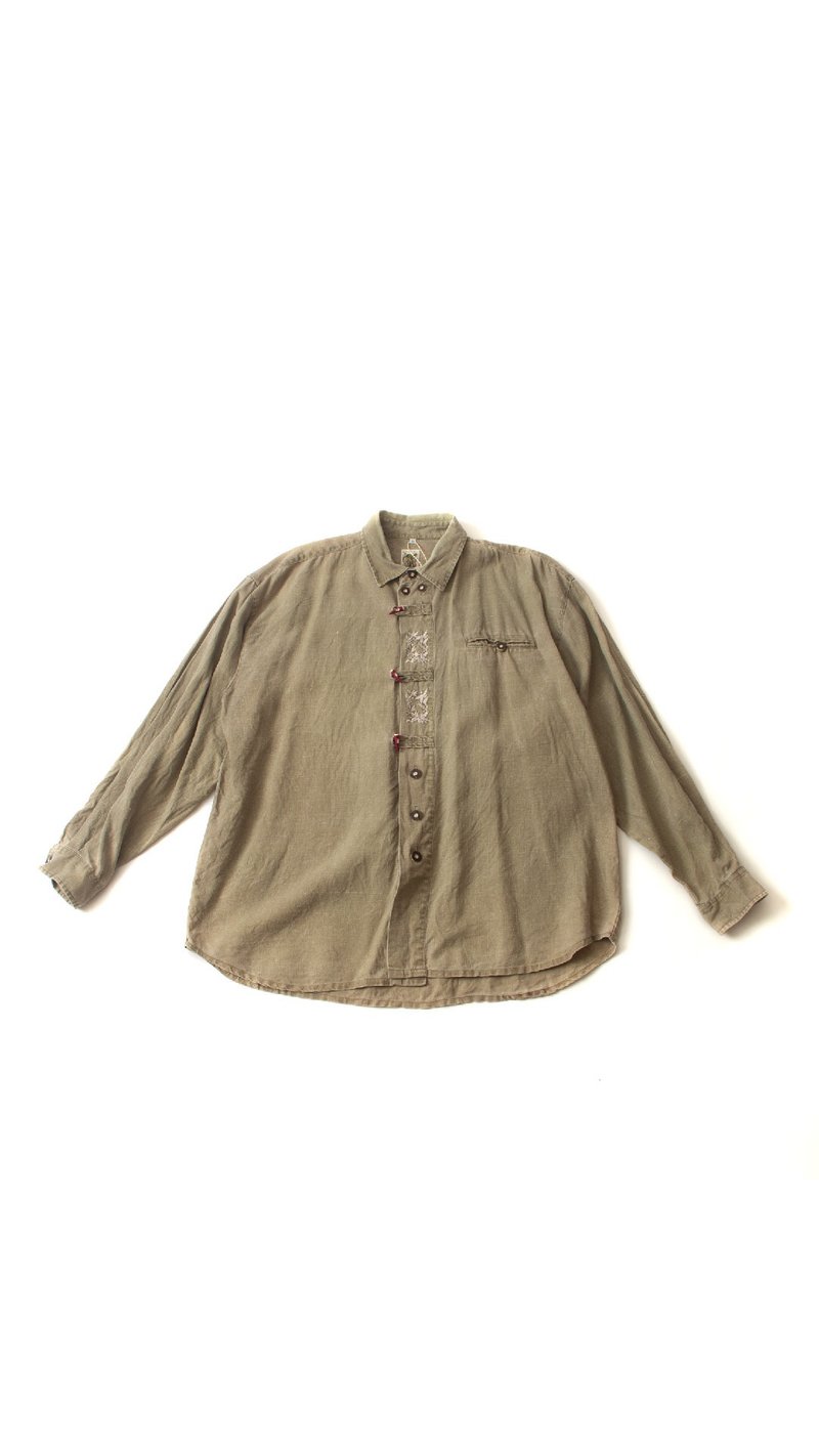 提洛爾襯衫.Tyrolean Shirt.古着【初戀販賣所】Vintage.A970 - 女上衣/長袖上衣 - 棉．麻 