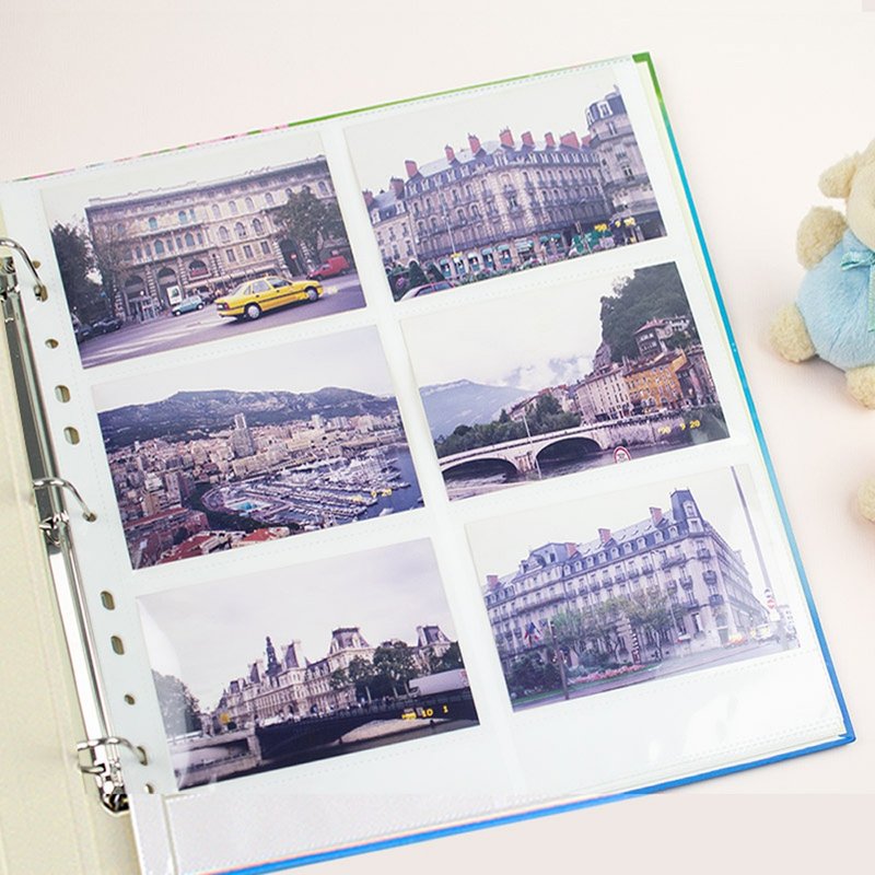 Chuyu 6K11 hole six grid 3x5 inner page (white) / photo book inner page / refill inner page-10 sheets - Photo Albums & Books - Paper White