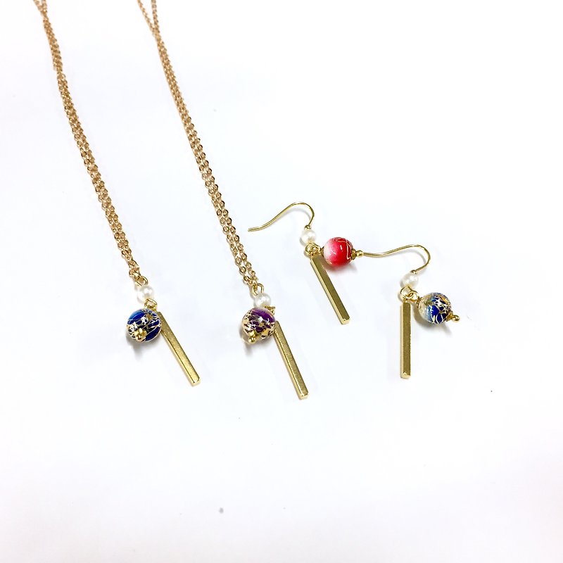 【Ruosang】【Fruit】Hand-made. Japanese Tang Grass Bead Necklace. 18KGP. - สร้อยคอ - เครื่องเพชรพลอย สีแดง