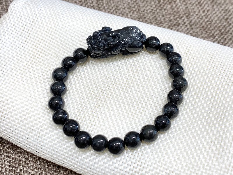 Free consecration of natural A-grade Burmese jade jade to attract wealth and fortune, black chicken jade bracelet for couples - Bracelets - Jade Black