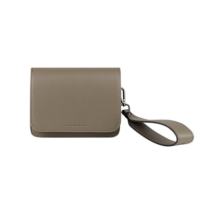 Alice Martha Square Crossbody Bag-Marl - Clutch Bags - Faux Leather Gray