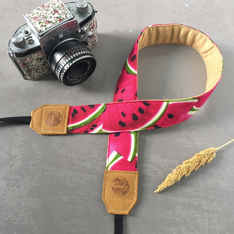 Pink Water Melon Camera Strap - 菲林/即影即有相機 - 棉．麻 
