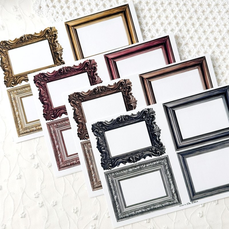 A672 Gold+A672 Red+A672 Brown+A672 Black - Frame Set - 貼紙 - 紙 