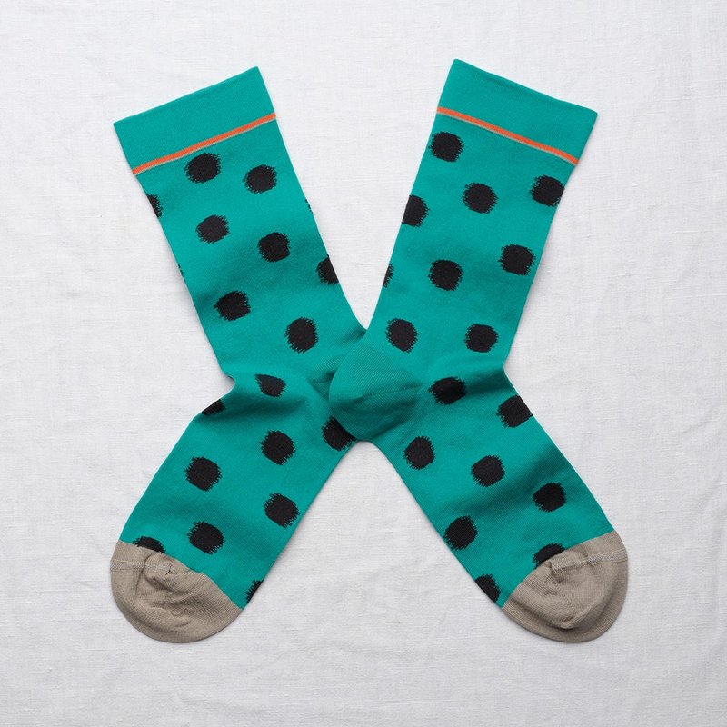 French Socks-Emerald Pea - ถุงเท้า - ผ้าฝ้าย/ผ้าลินิน 