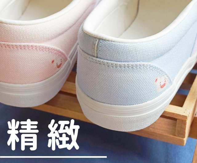 Xiaohu花イラストキャンバスシューズ丘メロンかわいい子供のような小さな赤い靴綿台湾手作り ショップ Colab スリッポン Pinkoi